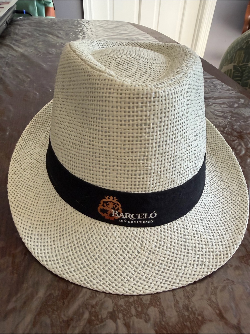 White Straw Fedora with Black Band - Men Grooming Accessory